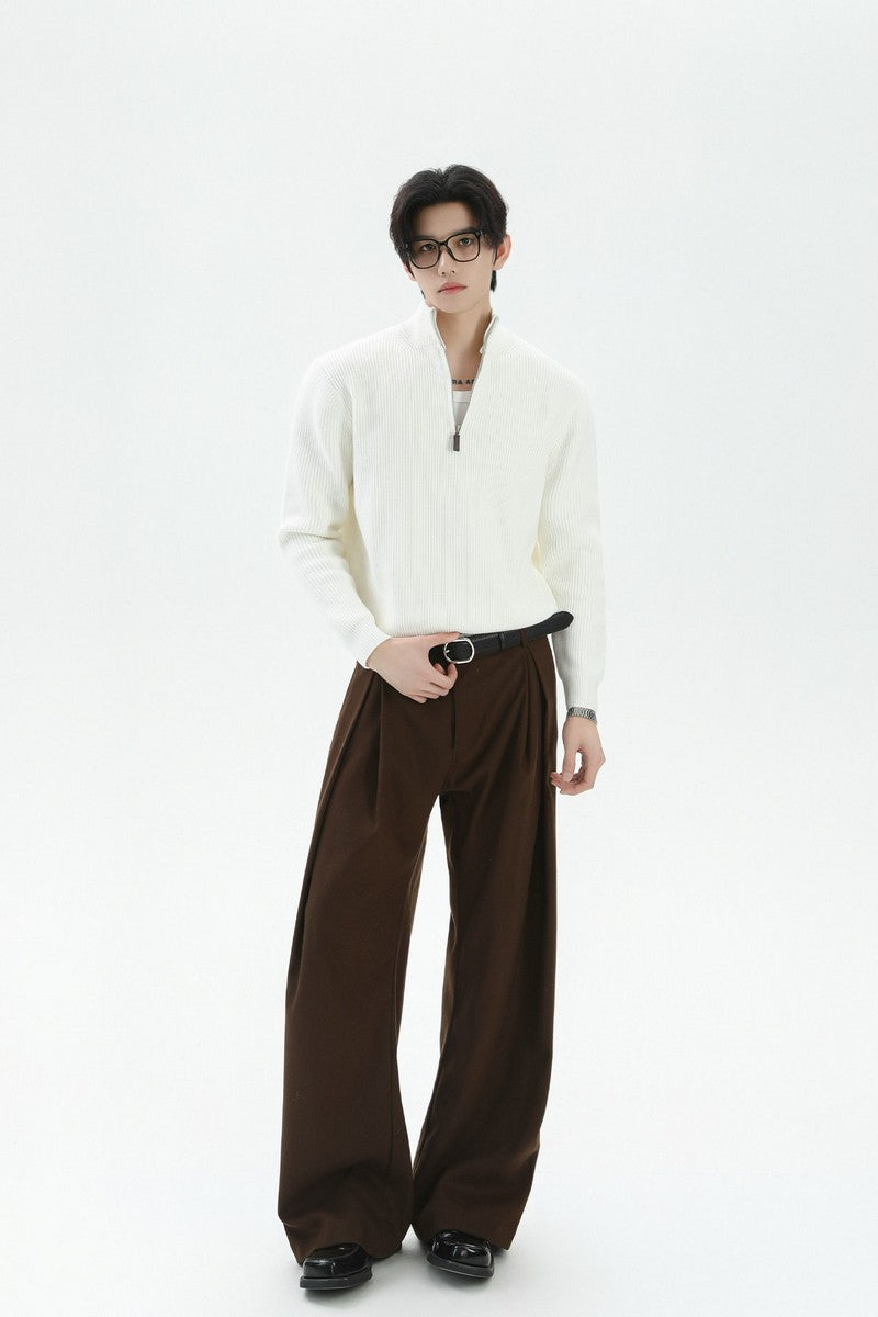 Heavyweight Half Zip Knit Sweater