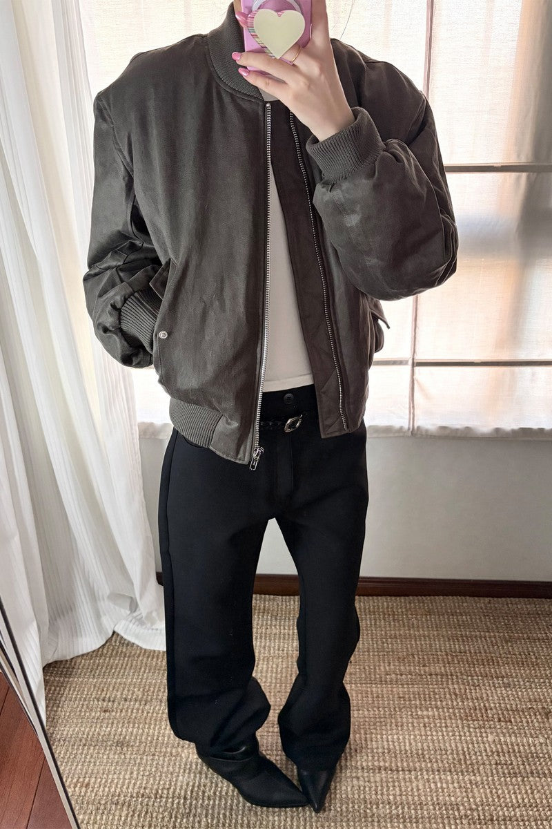 Waxed Down Bomber Jacket