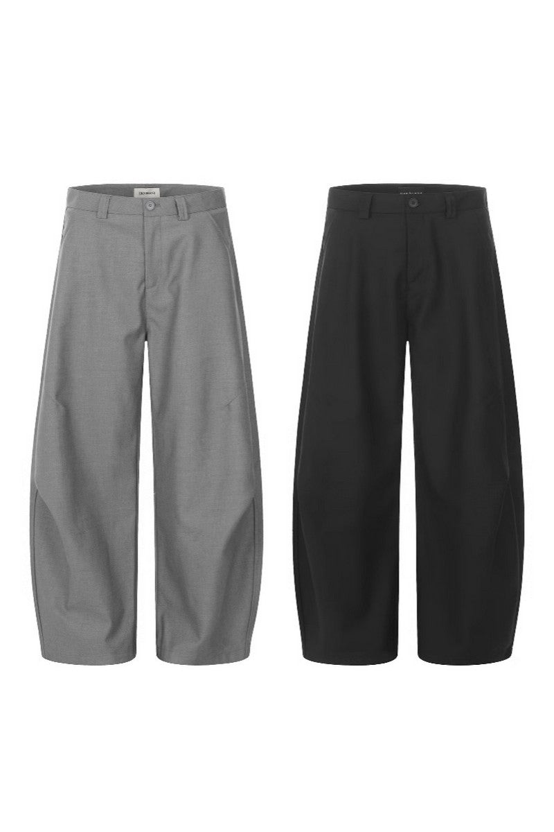 Curved Pleated Trousers