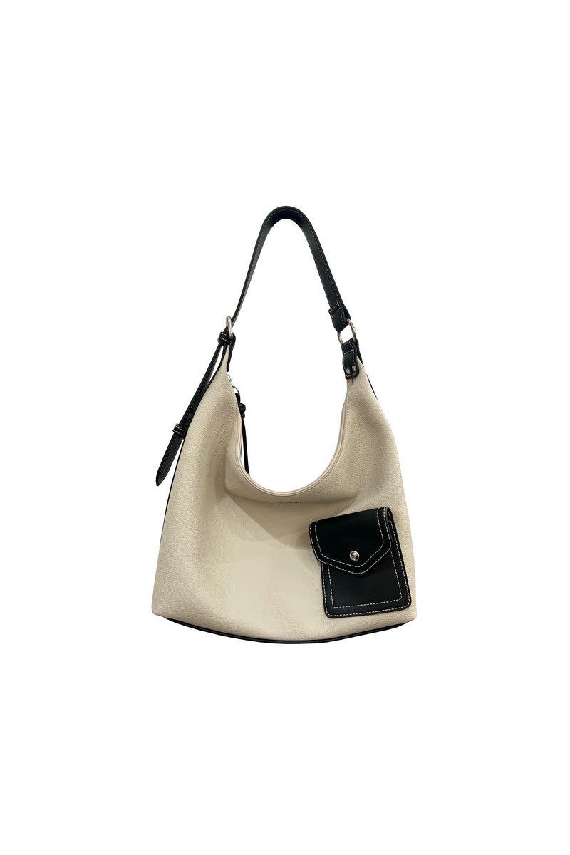 Leather Black Pocket Casual Shoulder Bag