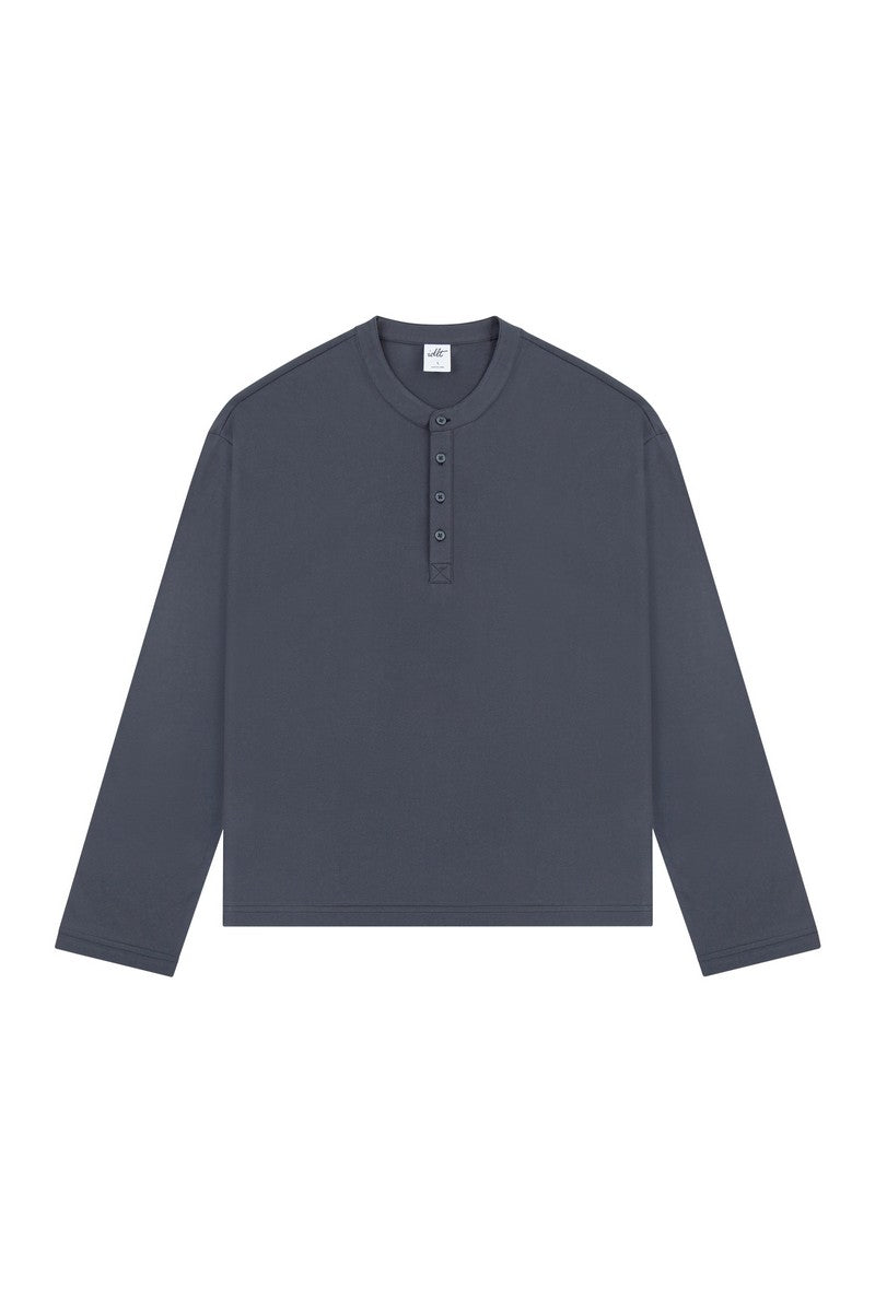 Boxy Henley Long Sleeve Tee - EU Only