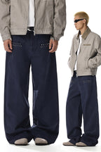 Stars Studded Wide Jeans