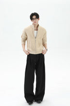 Heavyweight Ribbed Knit Cardigan