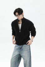 Heavyweight Ribbed Knit Cardigan