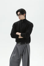 Heavyweight Half Zip Knit Sweater