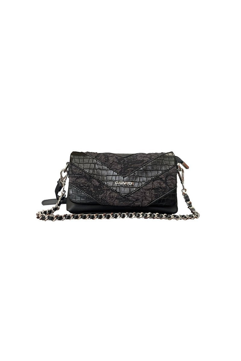 Snake Pattern Chain Shoulder Bag