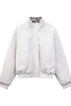 Vintage Fur Collar Bomber Jacket