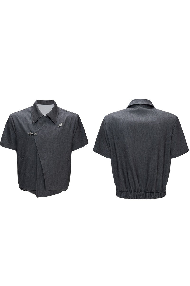 Asymmetric Cropped Short Sleeves Jacket
