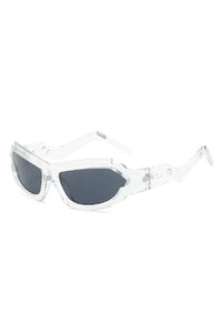 Transparent Frame Black Lens