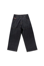 Wide-Leg Raw Jeans