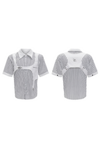 Striped Double Collar Layered Shirt