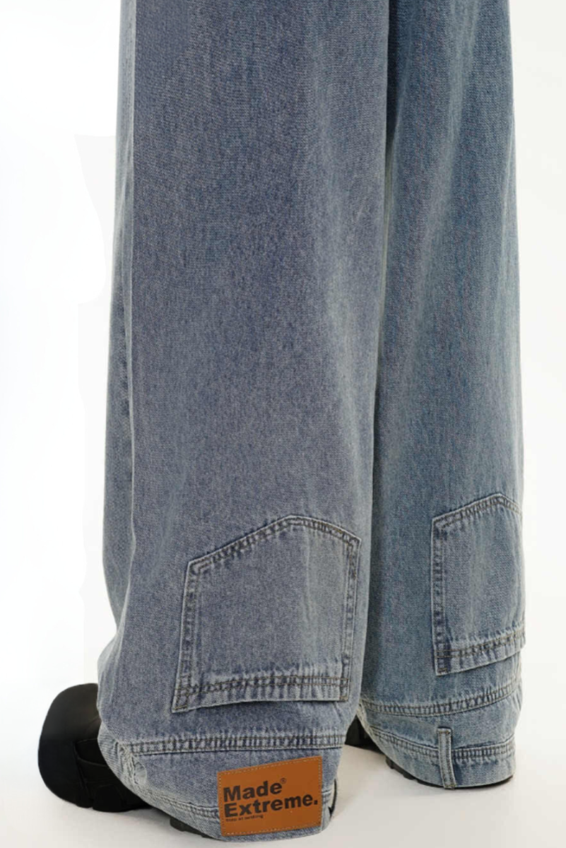 Inverted Washed Wide-Leg Jeans - EU Only