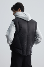Ribbed Collar Down Vest