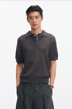 Layered Knit Polo Shirt