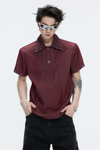 Washed Crinkle Polo Shirt
