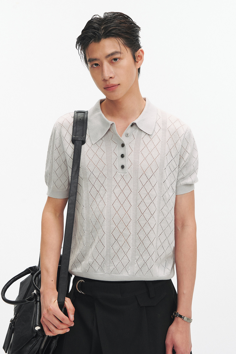 Open Knit Polo
