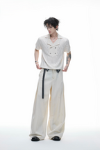 Embroidered Open Knit Shirt