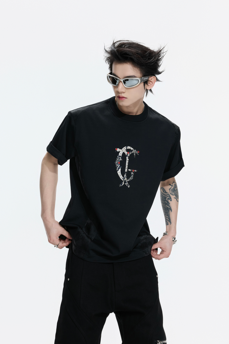 Snakeskin Patchwork T-Shirt