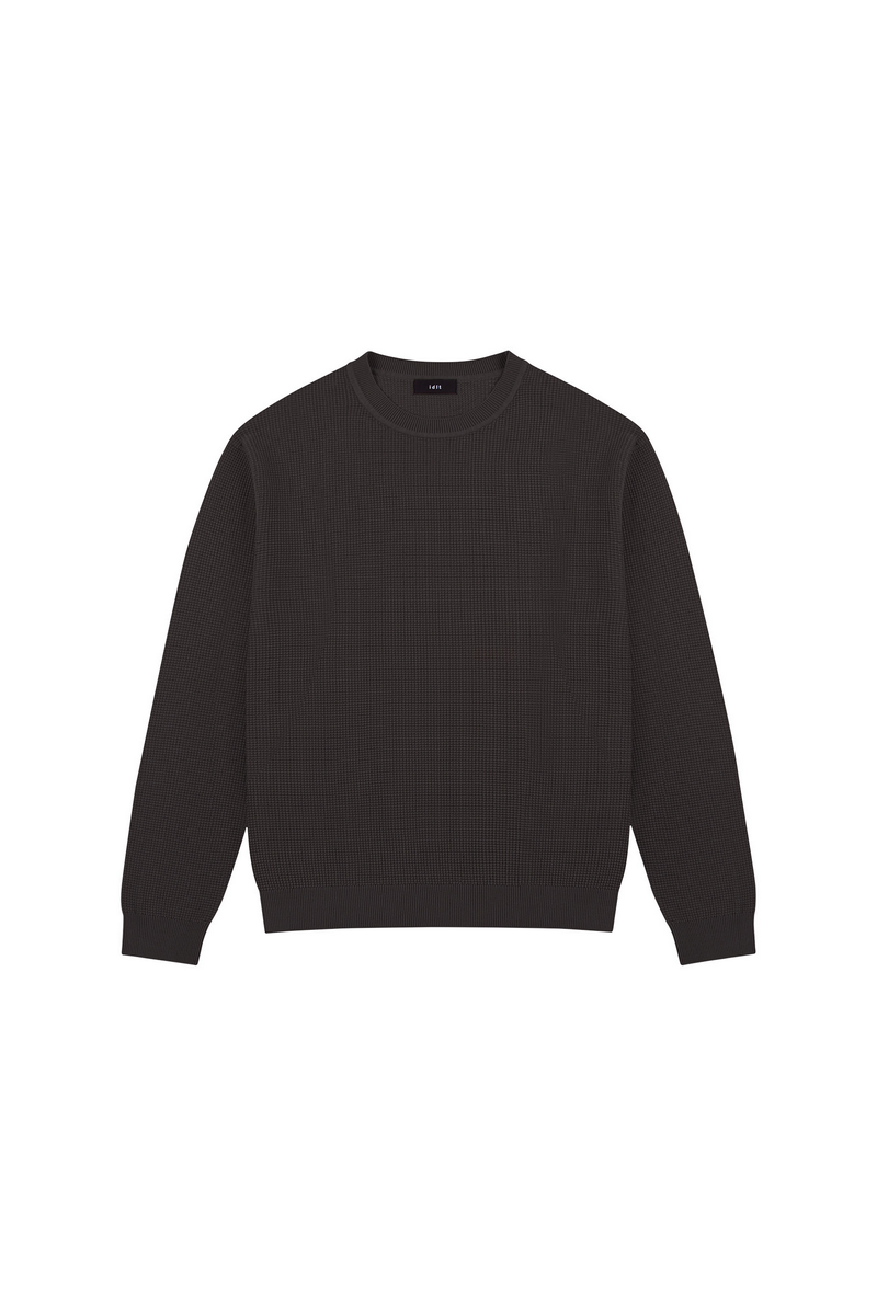 Waffle Knit Crewneck Sweater