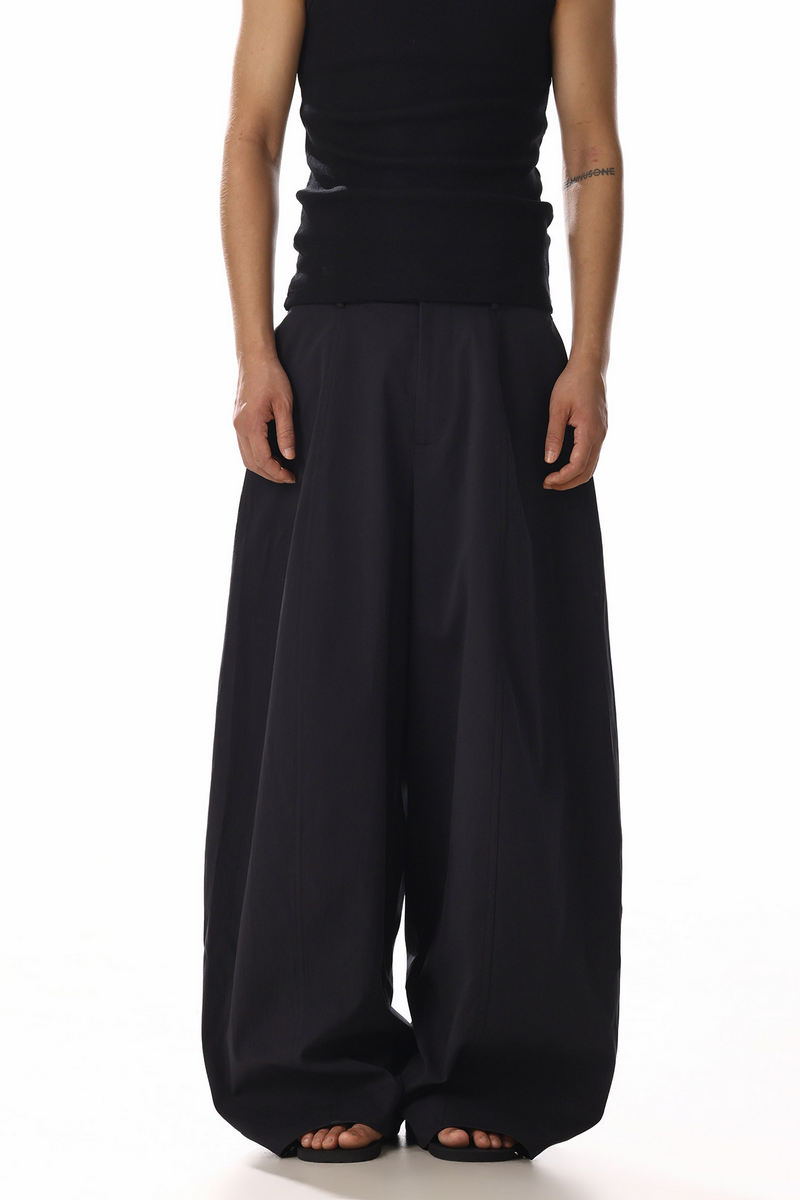 Draped Barrel Leg Pants