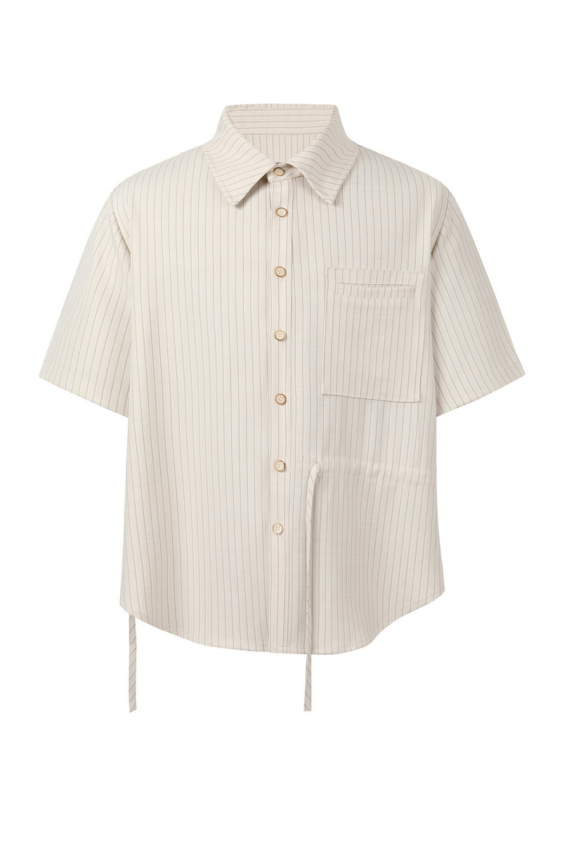 Striped Drawstring Shirt