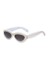 White Frame with K-Gold Accents &amp; Double Gray Lenses