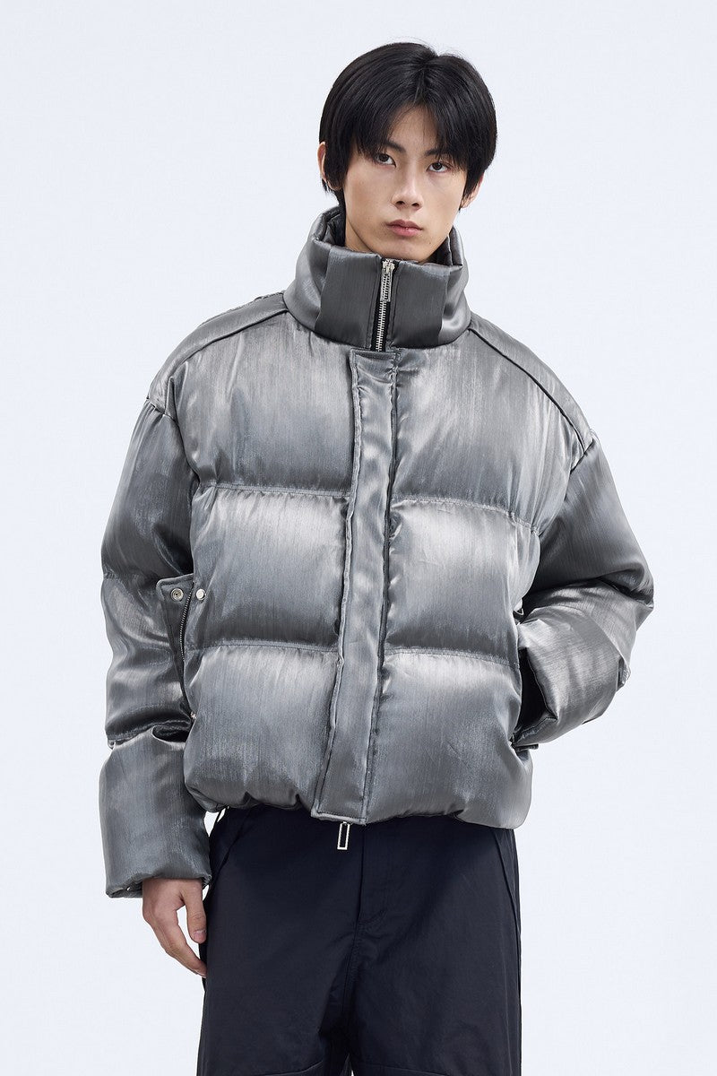 Metallic Collar Down Puffer