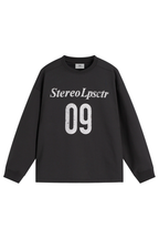 Number Print Collar Sweatshirt