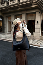 Leather Commuter Hobo Bag