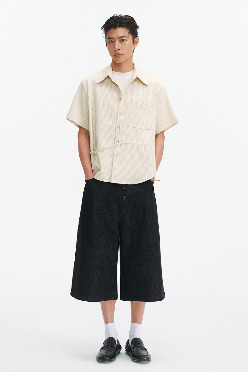 Striped Drawstring Shirt