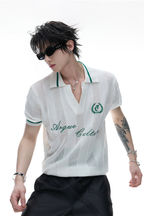 Mesh Panel Polo Shirt