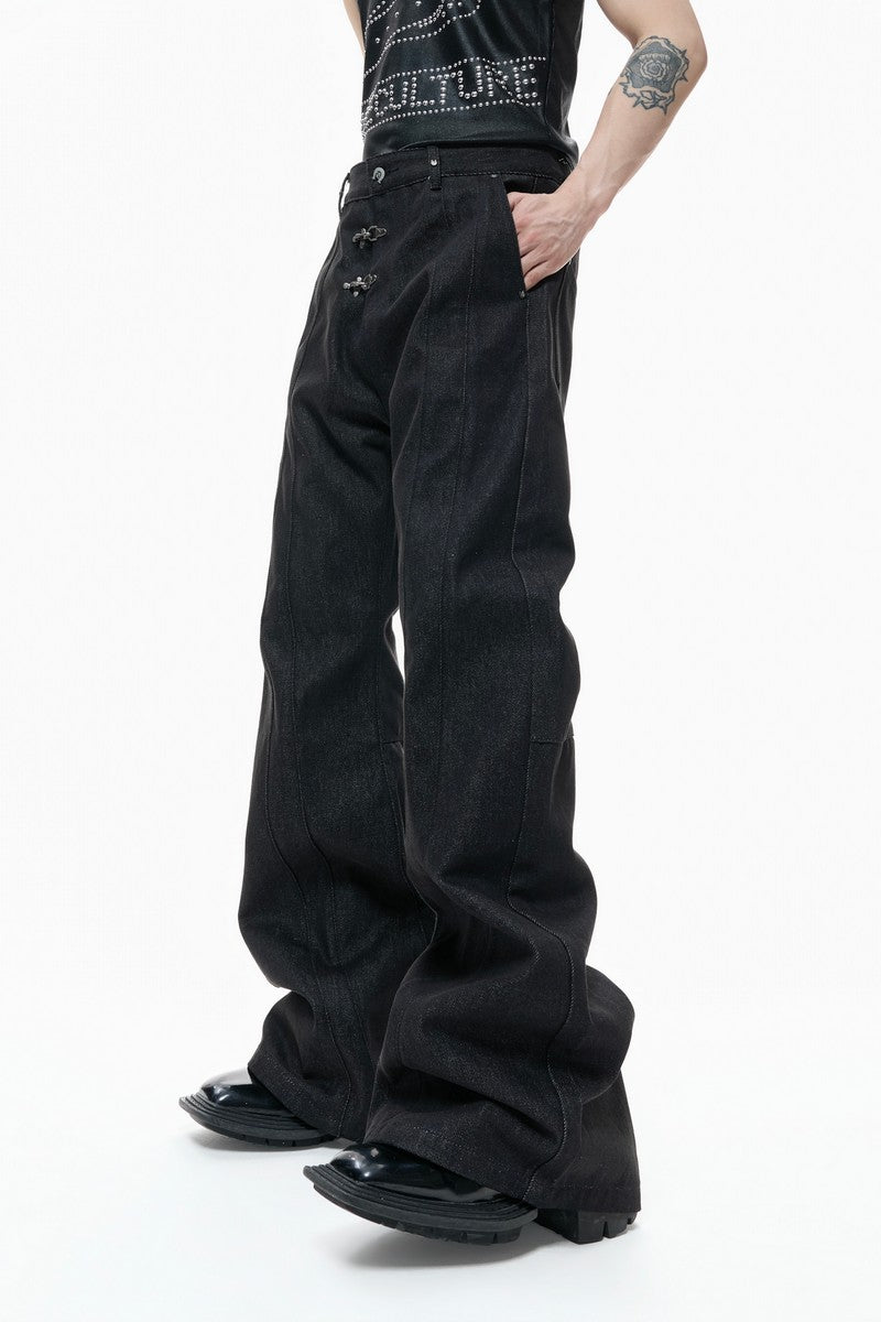 Wrinkled Layered Jeans