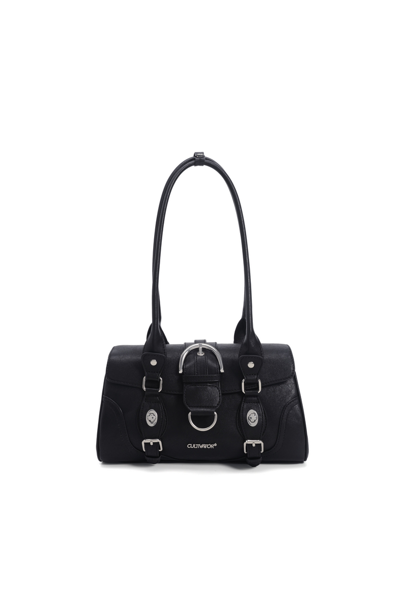 Leather Moto Baguette Bag
