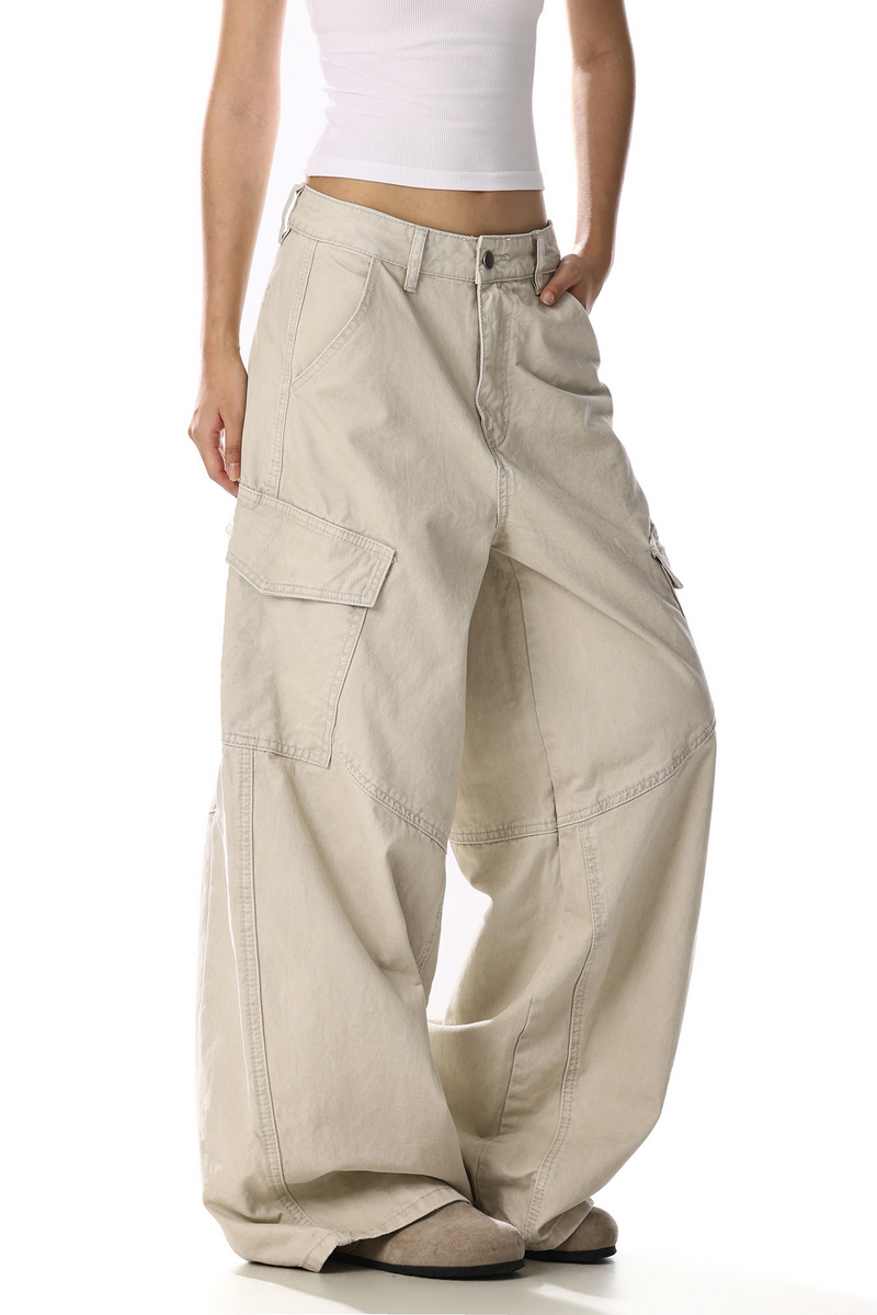 Distressed Washed Cargo Pants