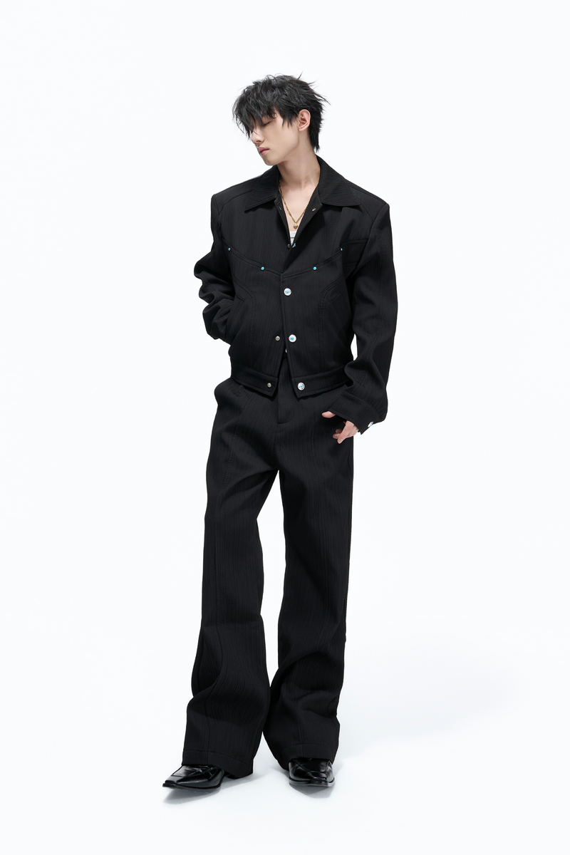 Textured Jacket & Trousers Separates