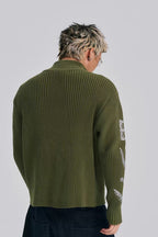 Striped Metallic Knit Cardigan Sweater
