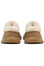Leather Wool Slip-On Mules