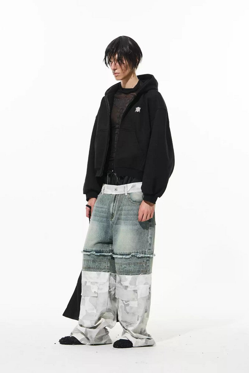 Double Layer Camo Straight Jeans - EU Only