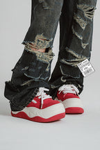 Chunky Platform Red Sneakers