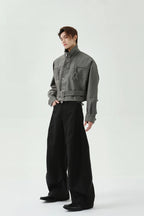 Structured Tie Detail Cropped Jacket