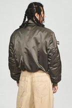 Military Green Patchwork MA2 Jacket
