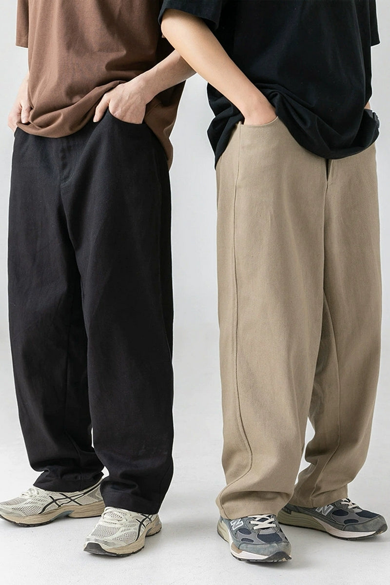 Washed Cotton Relaxed Trousers - EU Only