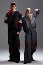 Glossy Colorblock Reflective Track Jacket