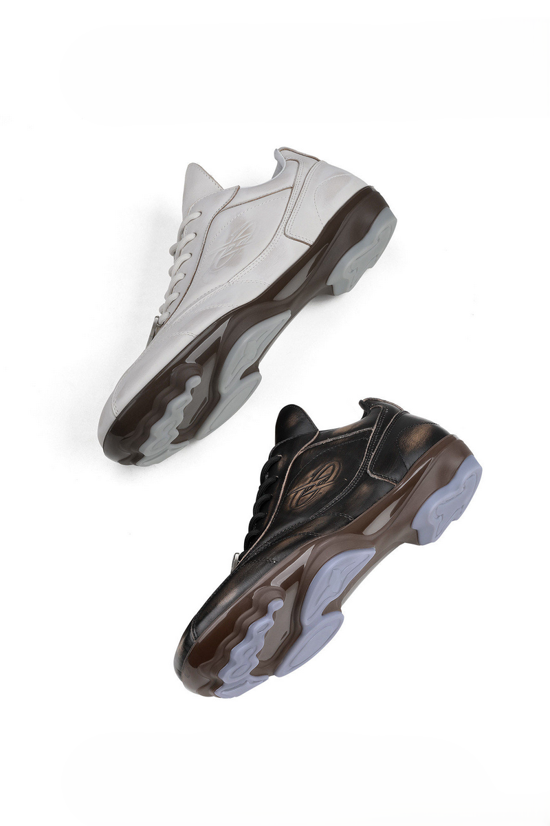 Retro Leather Racing Sneakers