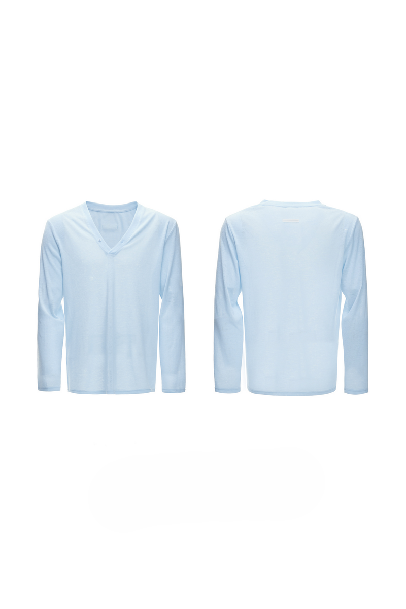 Deep V Neck Long Sleeve
