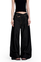Asymmetric Black Jeans