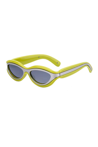 Lemon Yellow Frame with White Silver Mirror Lenses