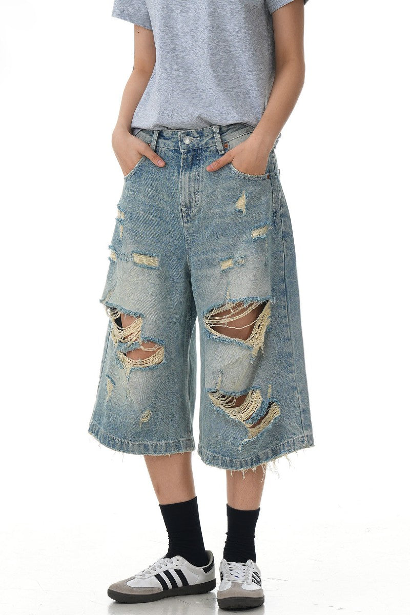 Distressed Washed Jorts