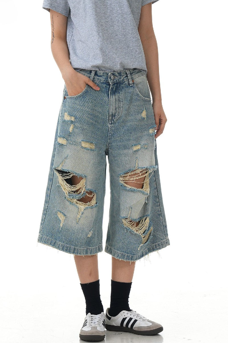 Distressed Washed Jorts