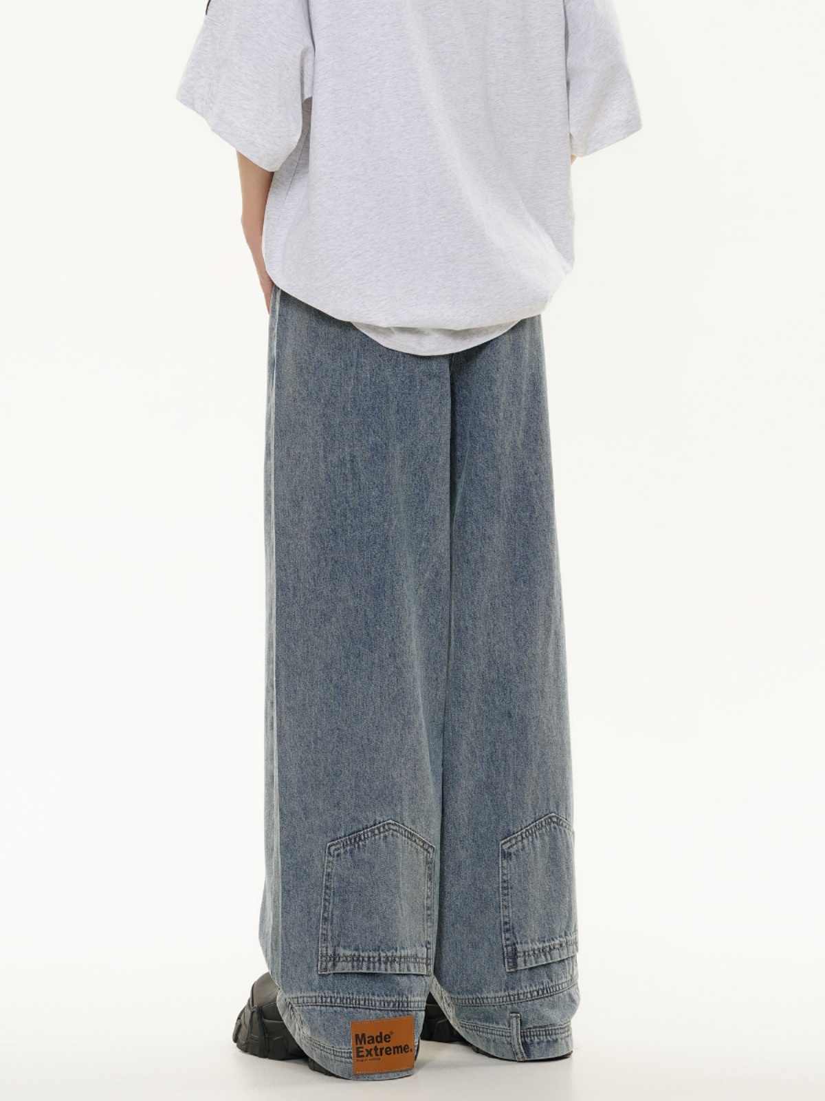 Inverted Washed Wide-Leg Jeans - EU Only